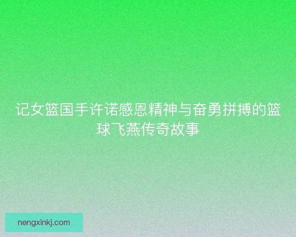 记女篮国手许诺感恩精神与奋勇拼搏的篮球飞燕传奇故事