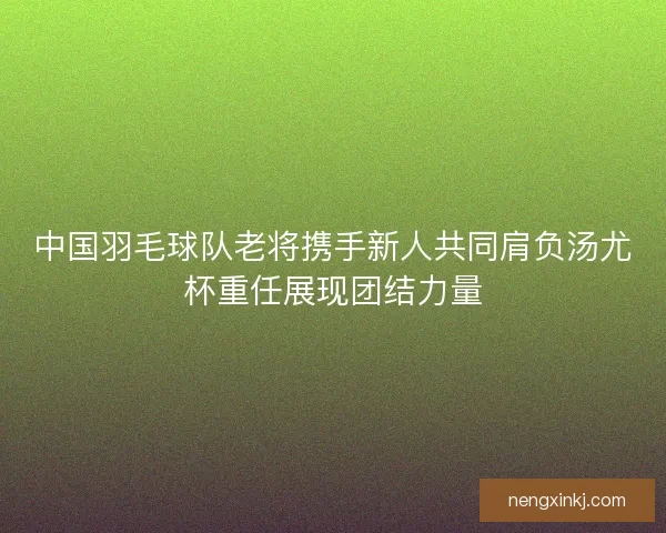 中国羽毛球队老将携手新人共同肩负汤尤杯重任展现团结力量